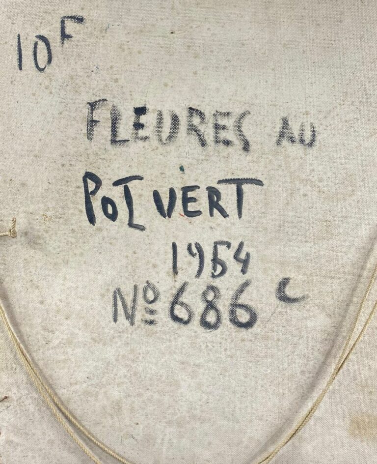 CABANE (XXe siècle) - Vase de fleurs - Huile sur isorel signé - 65 x 46 cm - -…