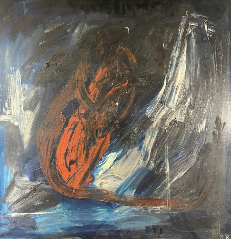 Ecole du XXe siècle - Composiiton abstraite - Huile sur toile monogrammée P.R -…