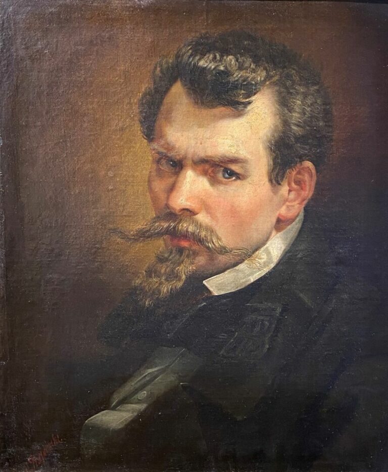 K. Lucjian PRZEPIORSKI (c.1830-c.1898) - Portrait d'homme - Huile sur toile - S…