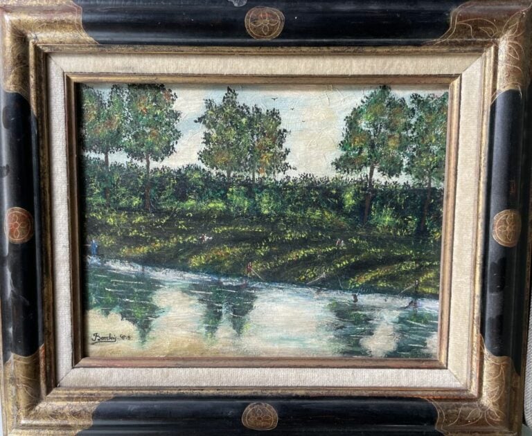 C. BOMBOIS (183-1970). La carriole. Huile sur Panneau. Signée en bas à gauche.…