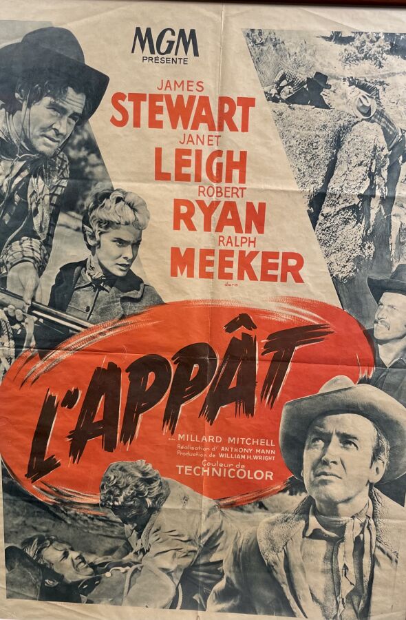 Affiche de cinéma James Stewart "L'appât" - 81 x 60 cm