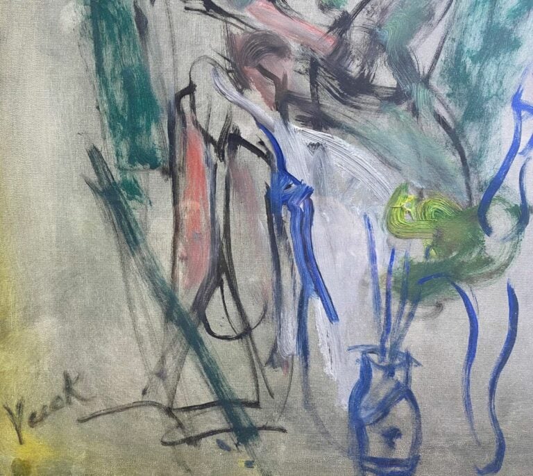 VACOK? (XXe siècle) - Femme assise - Huile sur tissu - Signé en bas à gauche -…