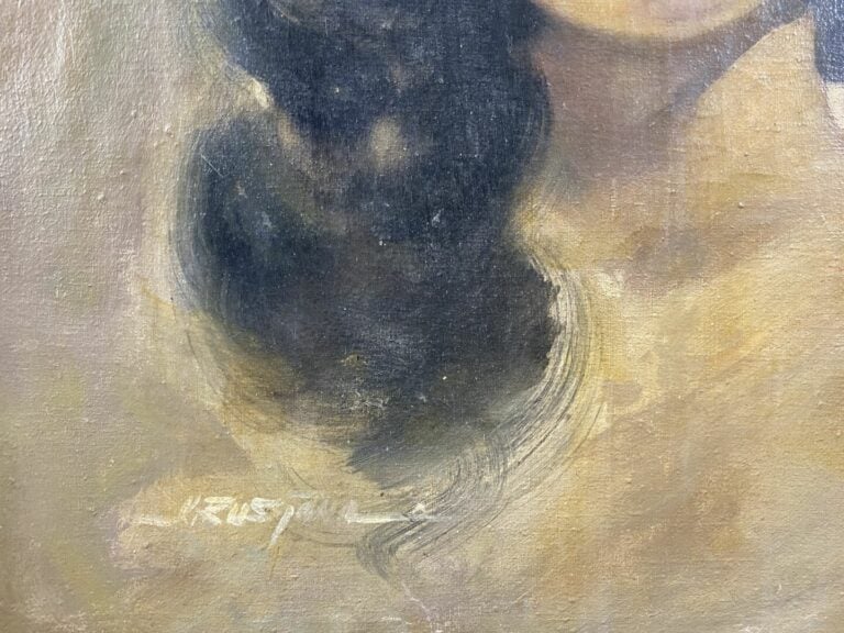Ecole du XXe siècle - Portrait de jeune balinaise - Huile sur toile marouflée s…