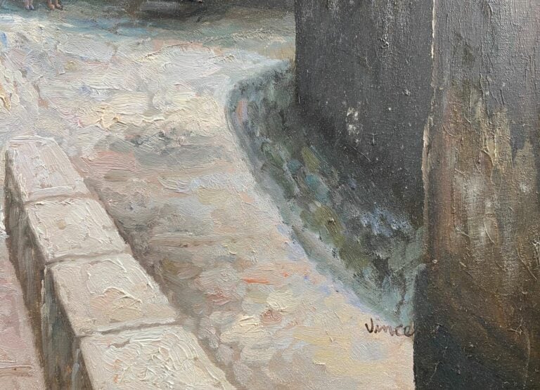 VINCENT (XXe siècle) - Allée de village - Huile sur toile, signée en bas à droi…