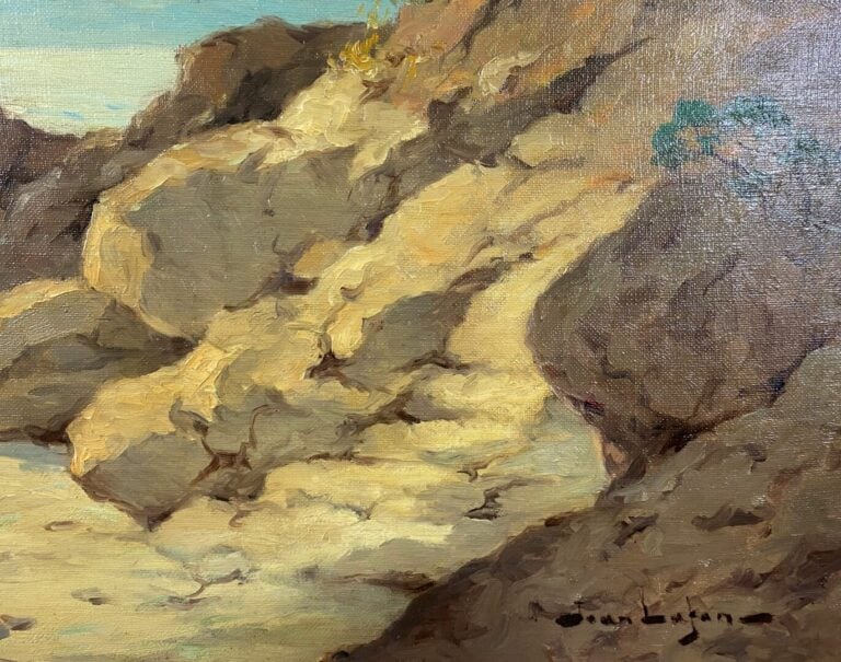 Jean BUGAN (XXe siècle) - Les pecheurs - Huile sur toile signée - 50 x 106 cm -…