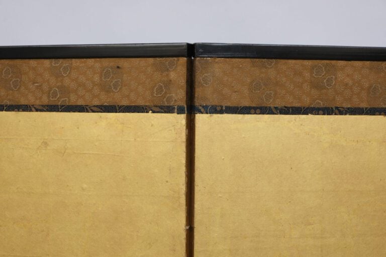 Paravent byôbu (diviseur de pièce) à six panneaux avec une peinture représentan…