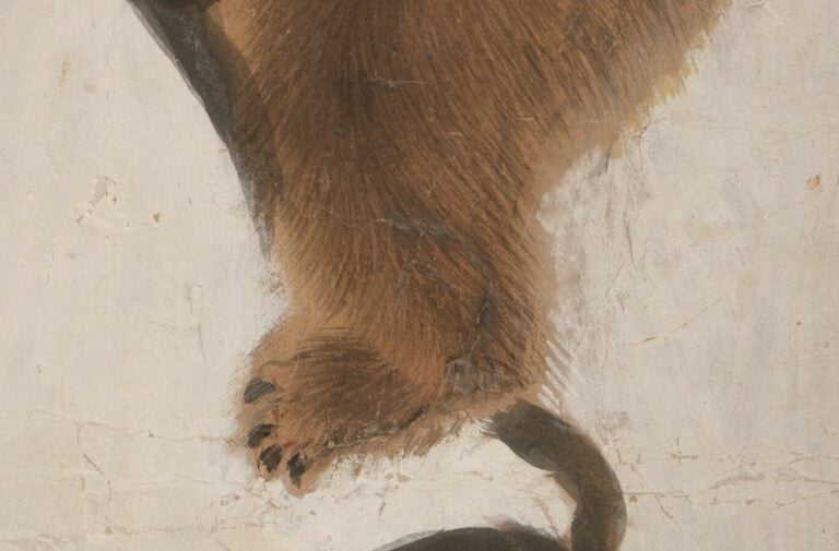 Grand paravent byôbu (séparateur de pièce) à six panneaux à peinture représenta…