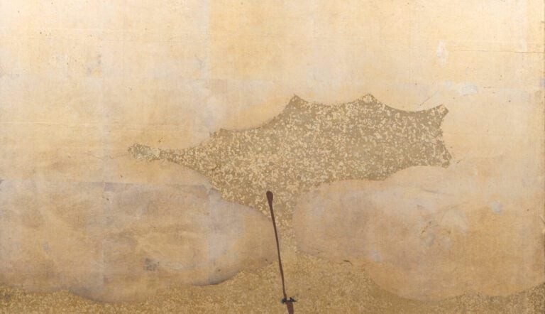 Grand paravent byôbu (diviseur de pièce) à six panneaux à peinture continue de…