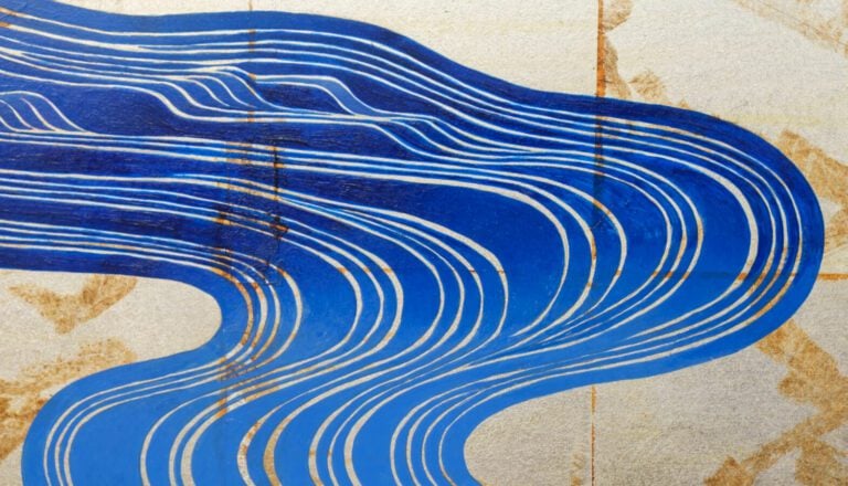 Paravent Byôbu à quatre panneaux de taille moyenne avec une peinture sur feuill…