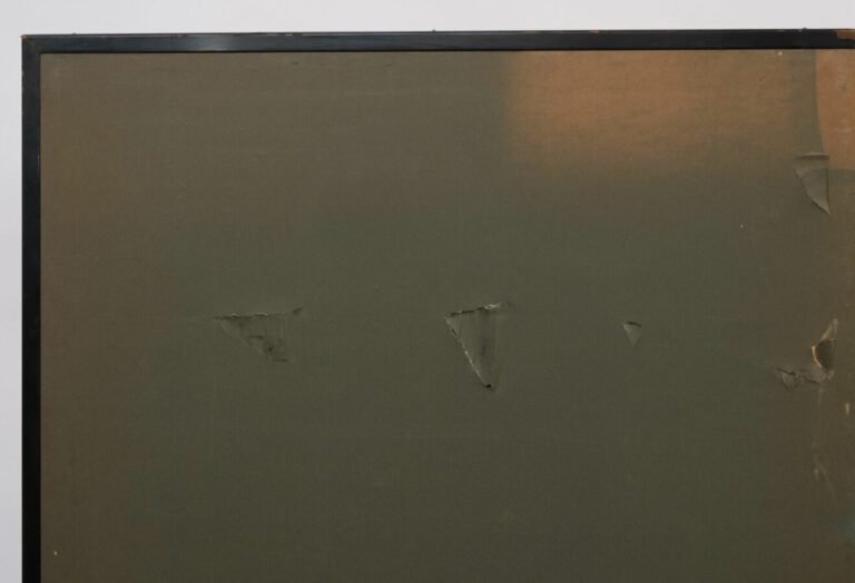 Paravent byobu à deux panneaux représentant un paon femelle (kujaku), debout à…
