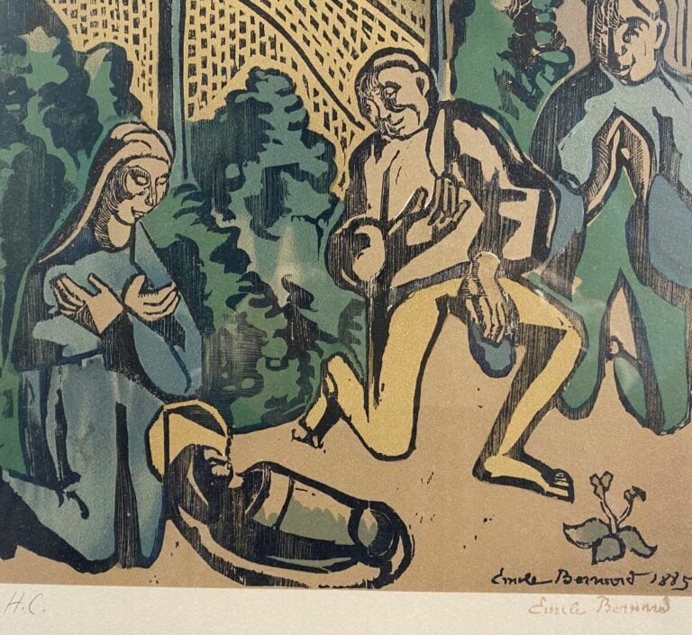 D'après Emile BERNARD (1868-1941) - Reproduction de bois gravé représentant une…