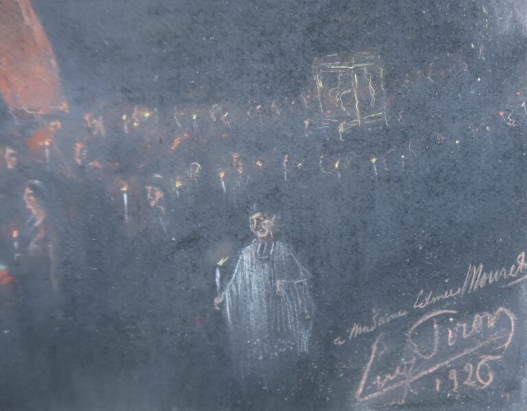 Leo PIRON (1899-1962) - Procession - Pastel sur papier (?) - Signé, dédicacé et…