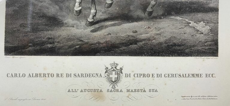 Gravure encadrée - Carlo Alberto Re di Sardegna - Dim (à vue) : 76 x 58.5 cm -…
