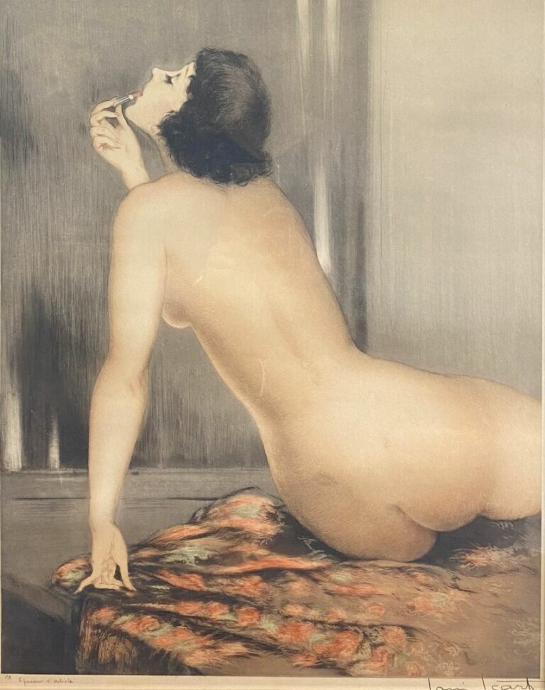 D'après Louis ICART (1888-1950) - Femme nue au rouge à lèvres - Epreuve d'artis…