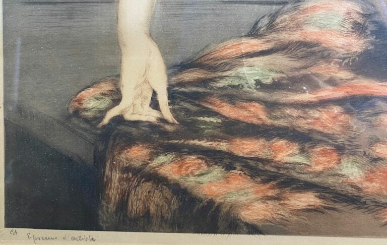 D'après Louis ICART (1888-1950) - Femme nue au rouge à lèvres - Epreuve d'artis…