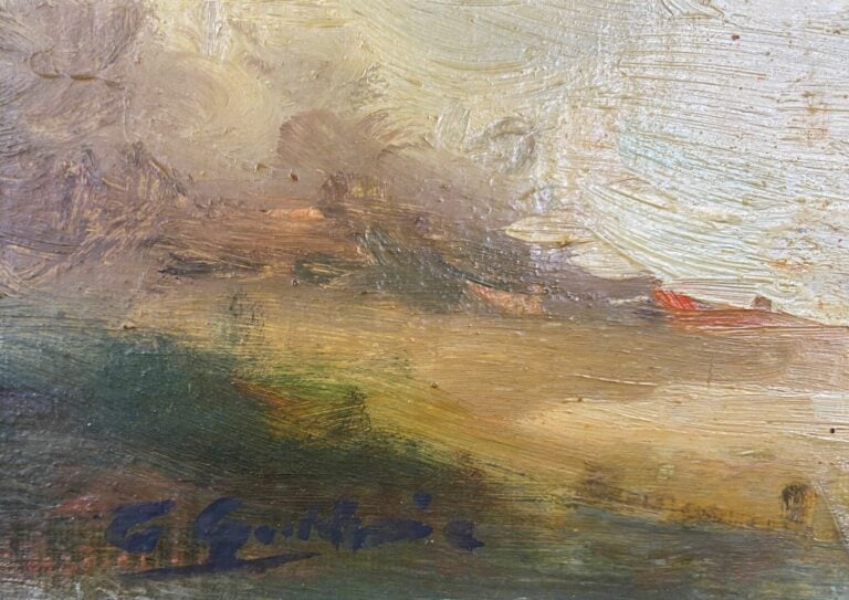 Ecole de la fin du XIXe siècle - Paysage - Huile sur panneau - Signé en bas à g…