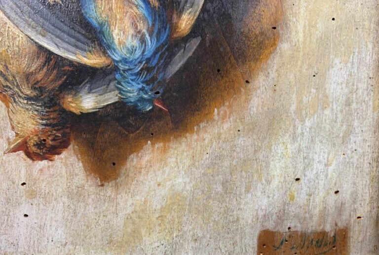 Aurélie Léontine MALBET (XIXe-XXe siècle) - Nature morte aux perdrix - Deux hui…