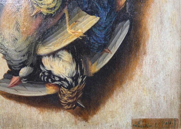 Aurélie Léontine MALBET (XIXe-XXe siècle) - Nature morte aux perdrix - Deux hui…