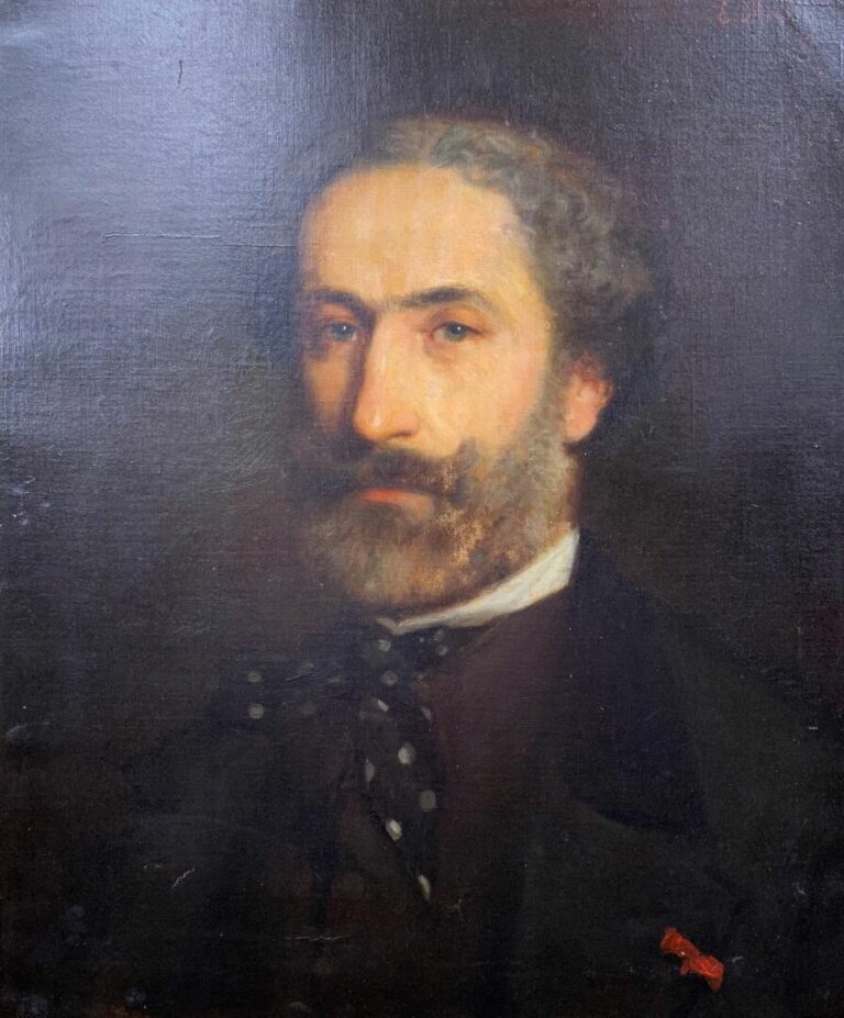 H. MASSE (XIXe siècle) - Portrait d'homme, Hébert par Massé - Huile sur toile -…