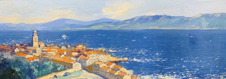 Pierre FAGER GERMAIN (1890-1961) - Vue de Saint-Tropez - Huile sur panneau - Si…