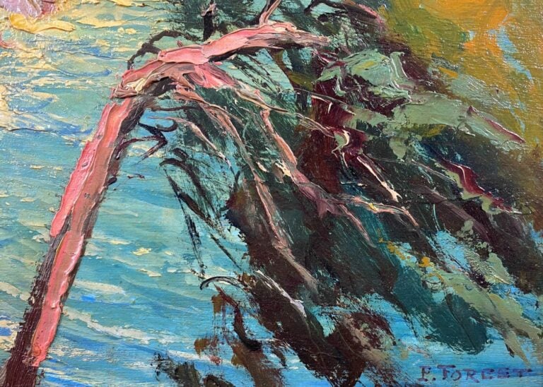 FORCET (XXe siècle) - Paysage de bord de mer - Huile sur panneau - Signé en bas…