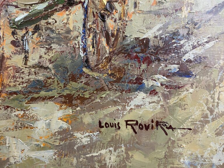 Joan ROVIRA (1936-1993) - Pêcheurs à Sanary - Huile sur toile - Signée en bas à…
