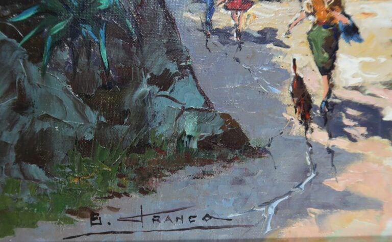 B. FRANCO (XXe siècle) - Bord de mer - Huile sur toile - Signée en bas à gauche…