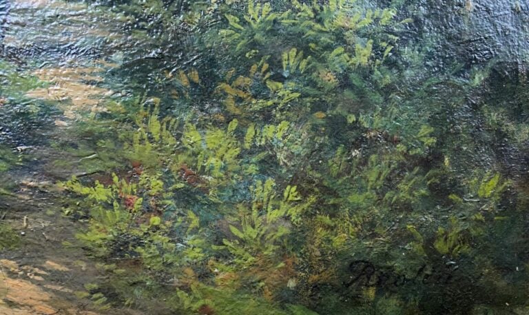 IOLEN? - Promeneuse dans un sous-bois - Huile sur toile - 66 x 47.5 cm