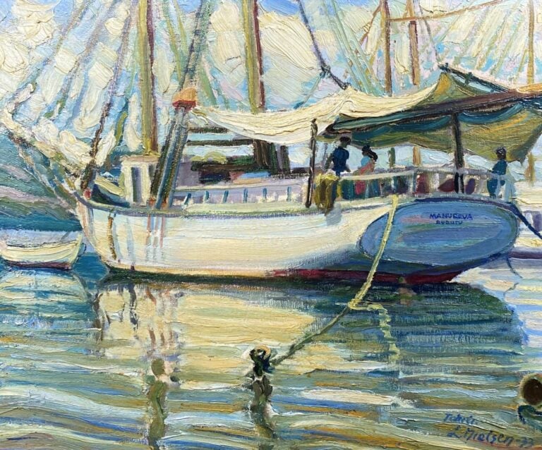 L. MIELSEN (XXe siècle) - Tahiti - Huile sur toile - Signée en bas à droite, da…