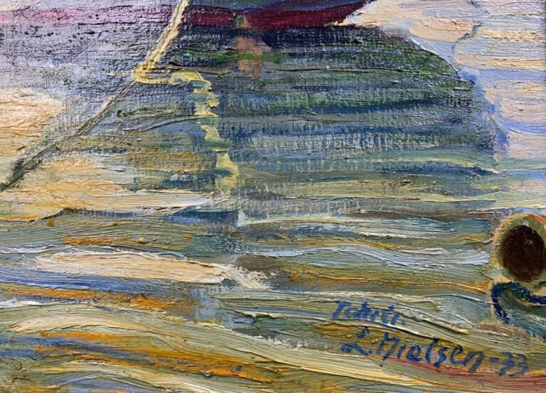 L. MIELSEN (XXe siècle) - Tahiti - Huile sur toile - Signée en bas à droite, da…