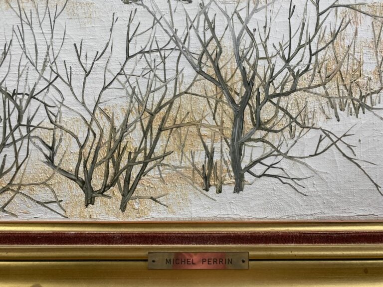 Michel PERRIN (XXe siècle) - Paysage enneigé - Huile sur toile - 41 x 51 cm