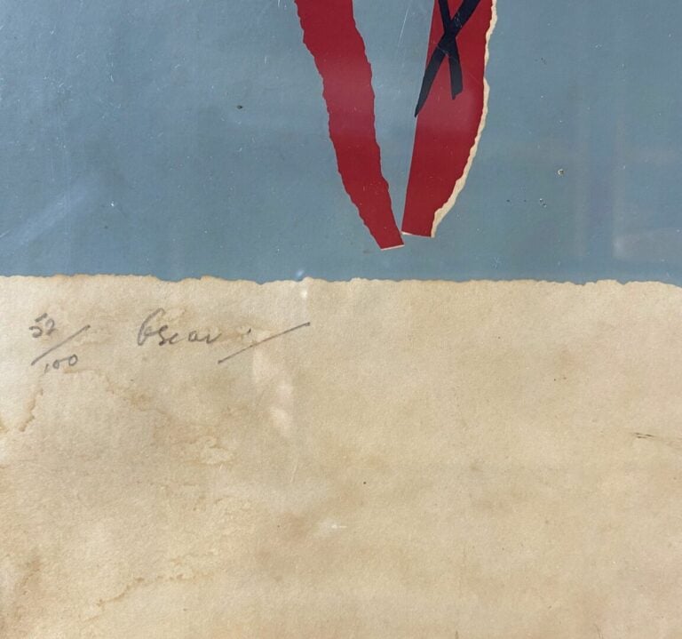 OSCAR (XXe siècle) - Composition abstraite sur fond bleu - Lithographie signée…