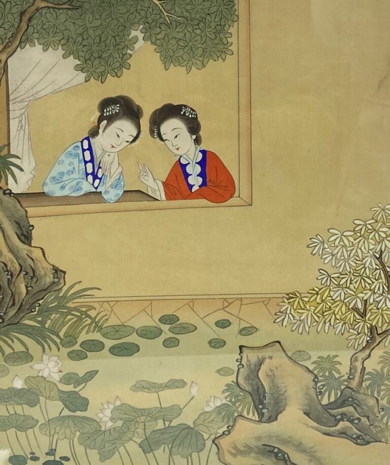 Chine - Ensemble de deux rouleaux, l'un à décor d'un paysage rocheux et l'autre…