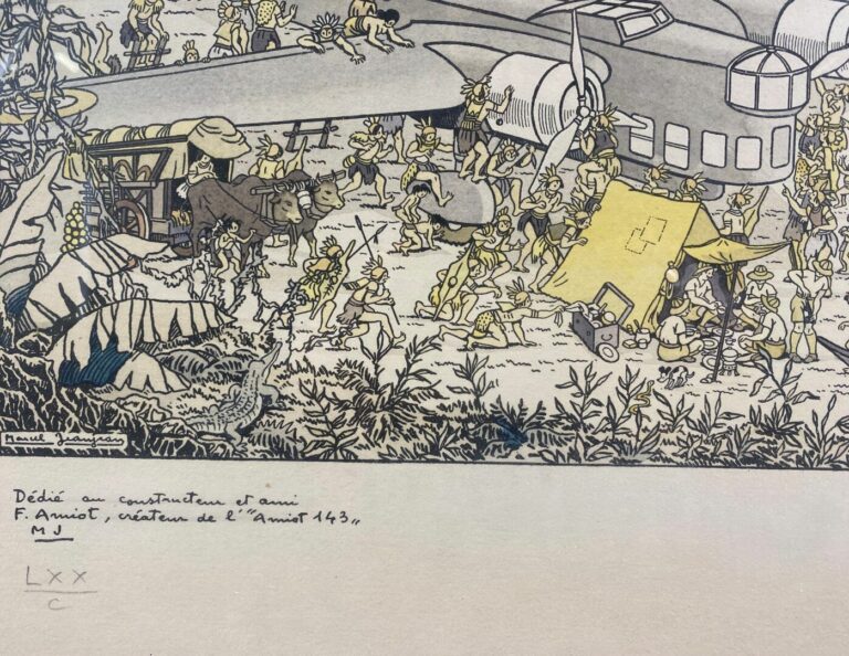 Marcel JEANJEAN (XXe siècle) - L'escale dans la jungle - Estampe sur papier - 4…