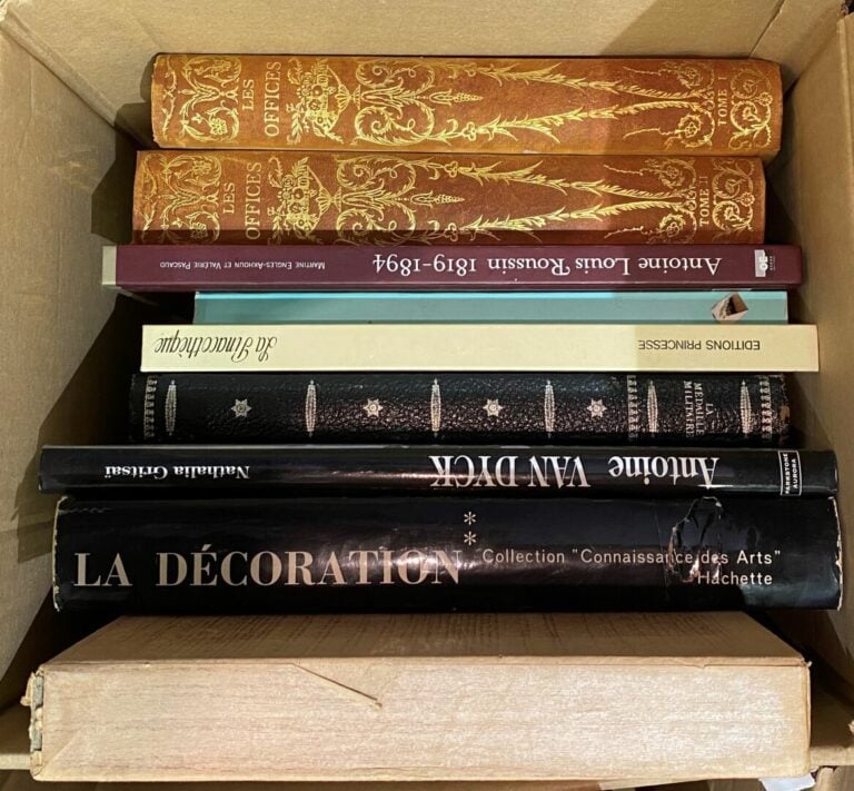 Mannette de livres d'art et décoration comprenant six cartons dont KJELLBERG, C…