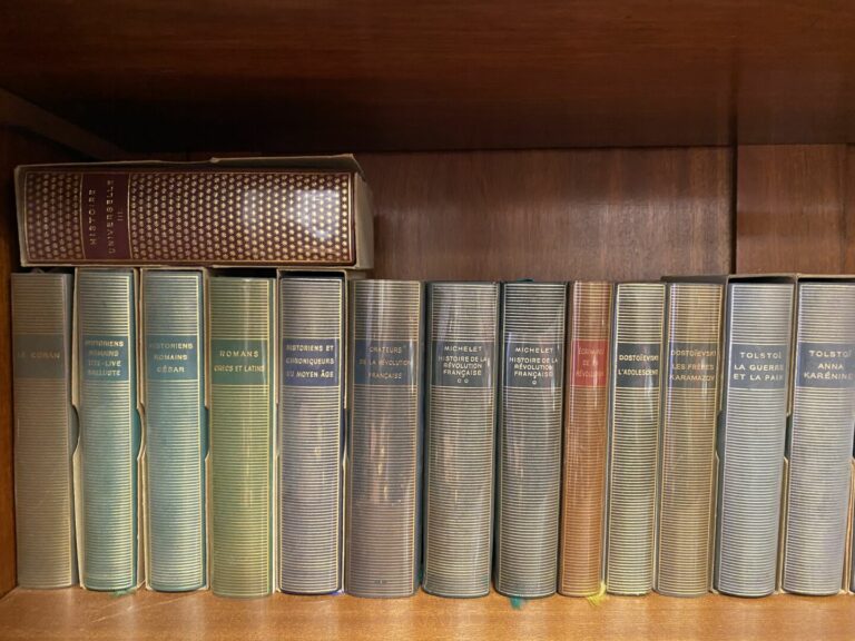 Lot de volumes de La Pléiade comprenant environ 89 volumes notamment Rousseau,…