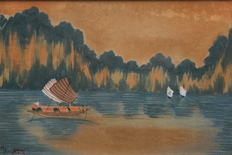LOT DE QUATRE (4) PEINTURES - Vietnam / Indochine / Chine, XXe siècle - Il comp…