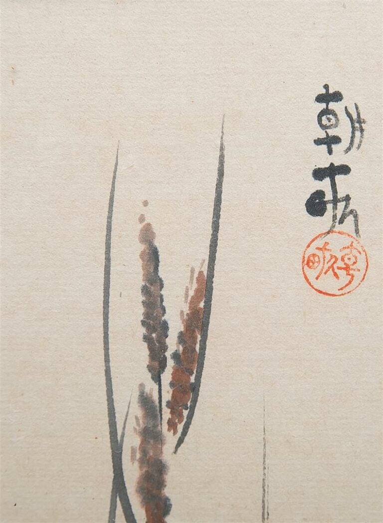 ECOLES CHINOISES (Chine, Moderne) - Fleurs de pavot et Millet - Deux (2) encres…