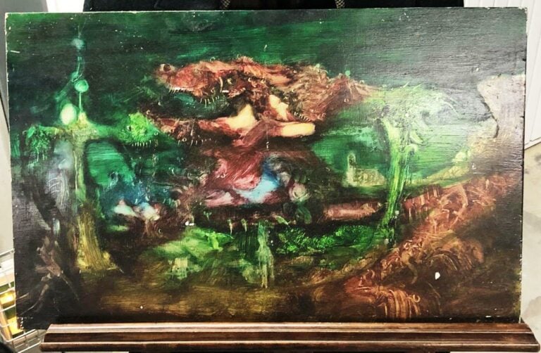 CARL VIGENER (1940-2016) - Paysage surréaliste (centre bleu) - huile sur pannea…