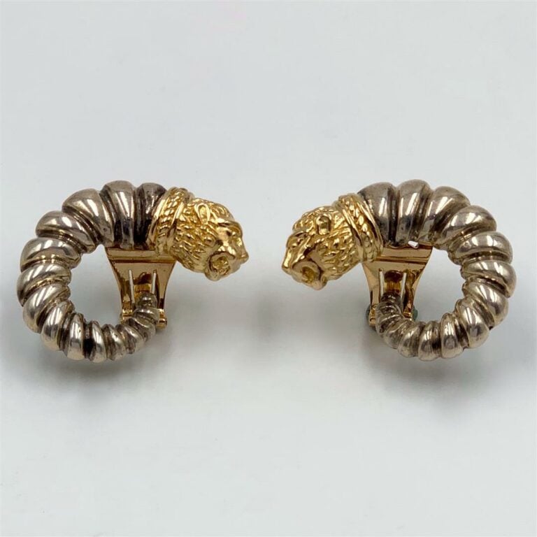 ZOLOTAS - Paire de CLIPS d'OREILLES en or jaune (750 millièmes) et argent (925…