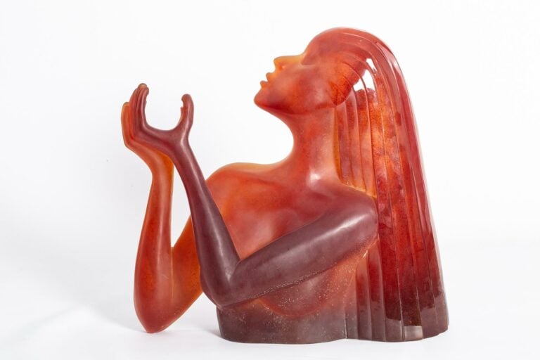 Dan BAILEY (né en 1947) et DAUM FRANCE. - Femme au verre - Epreuve en pâte de v…