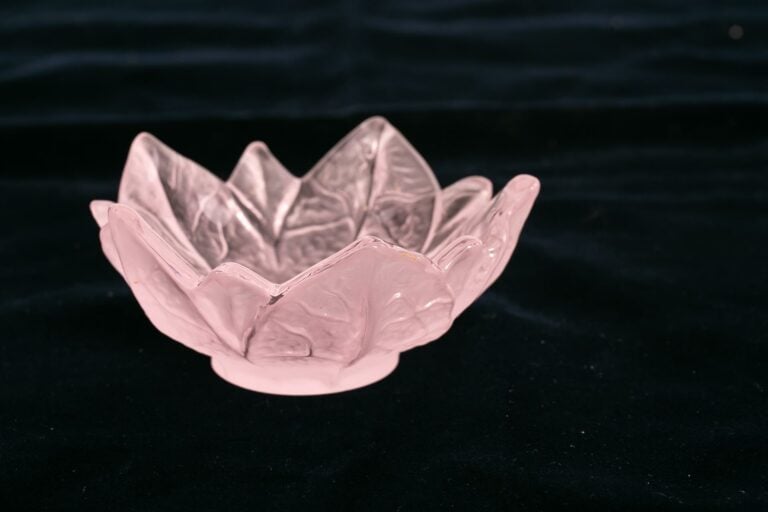 DAUM FRANCE. - Petite coupe en pâte de verre à fond rosé, le bord à décor de fl…