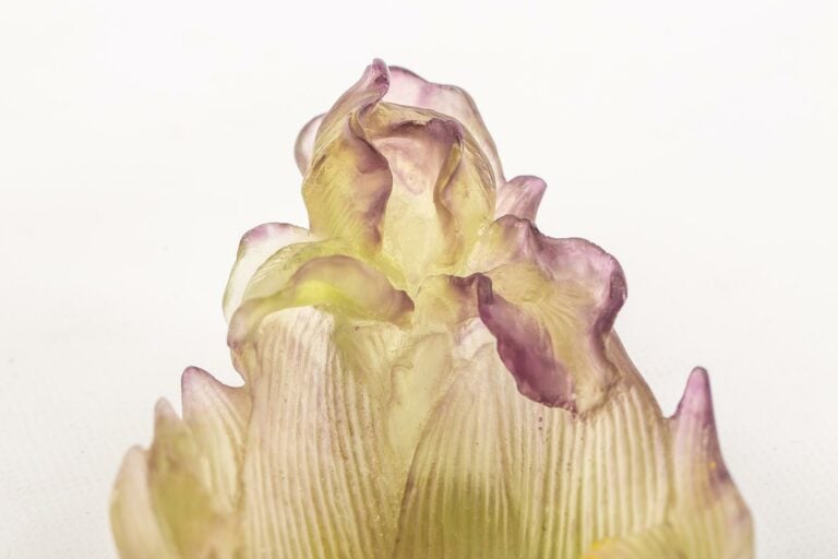 DAUM FRANCE. - Deux vide-poches en pâte de verre à fond jaune et mauve à décor…