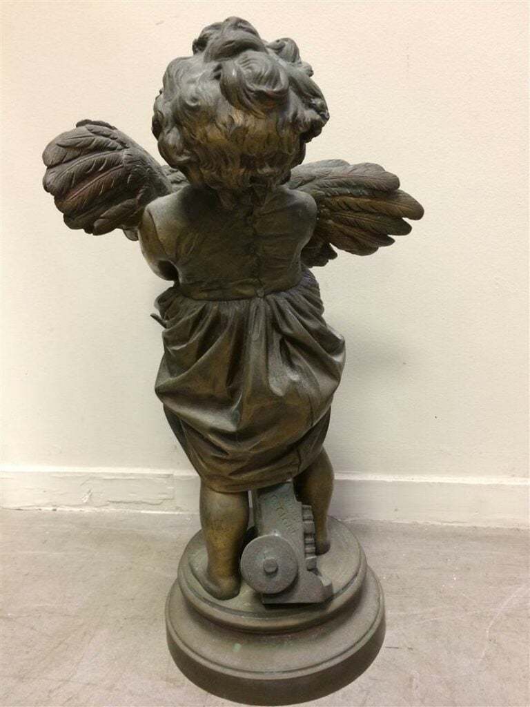 Adriano CECIONI (1836/8-1886). - Enfant au coq - Sculpture en bronze à patine m…