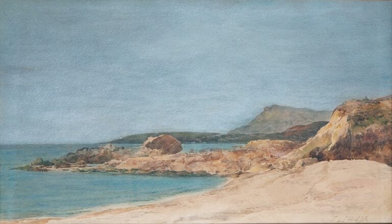 Ernest LESSIEUX (1848-1925). - Vue vers la baie de Roquebrune et Monaco depuis…