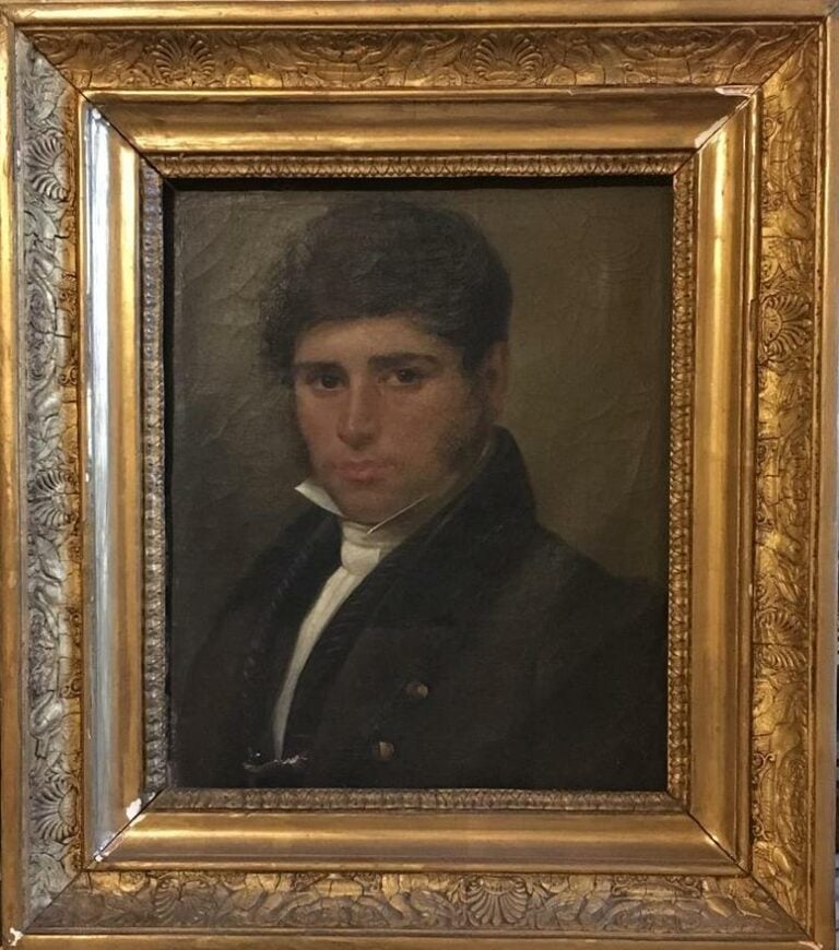 Louis PROT (XIXème siècle), école belge. - Portrait de jeune homme - Huile sur…