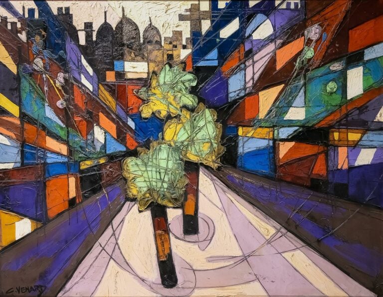 Claude VENARD (1913-1999). - Paysage de Paris avec le Sacré Coeur - Huile sur t…