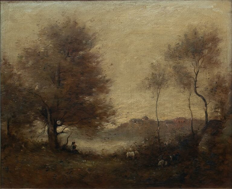 Ecole française du XIXème siècle, d'après Jean-Baptiste-Camille Corot. - Paysag…