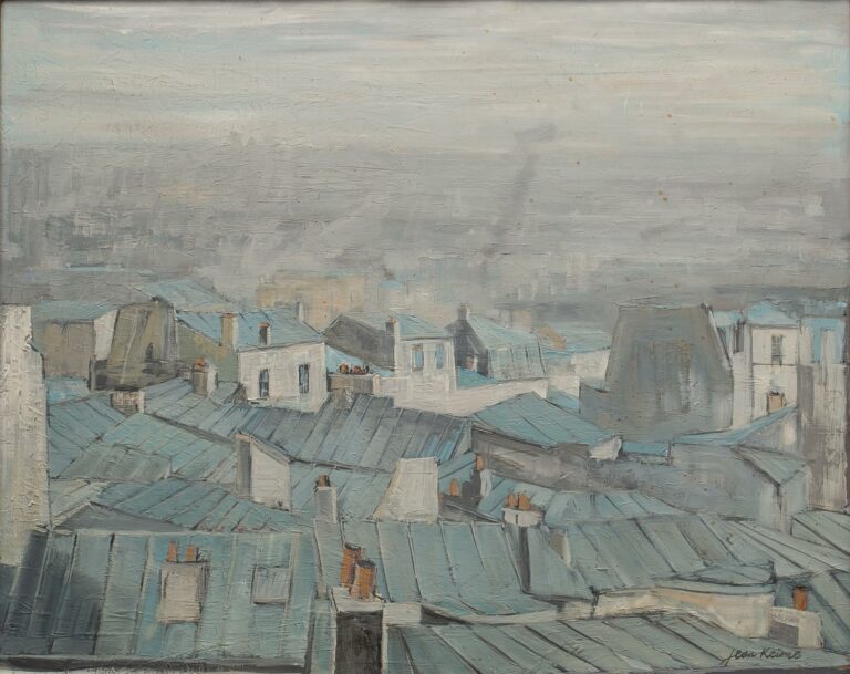 Jean KEIME (né en 1932). - Toits de Paris - Huile sur toile. - 54 x 65 cm.