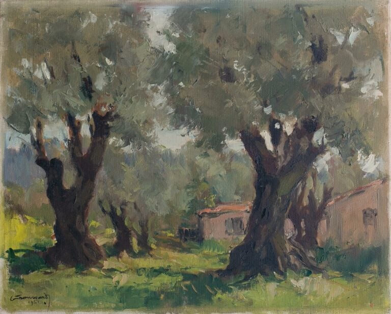 H.G.TROUSSARD. - Maison dans la campagne - Huile sur toile, signée en bas à gau…